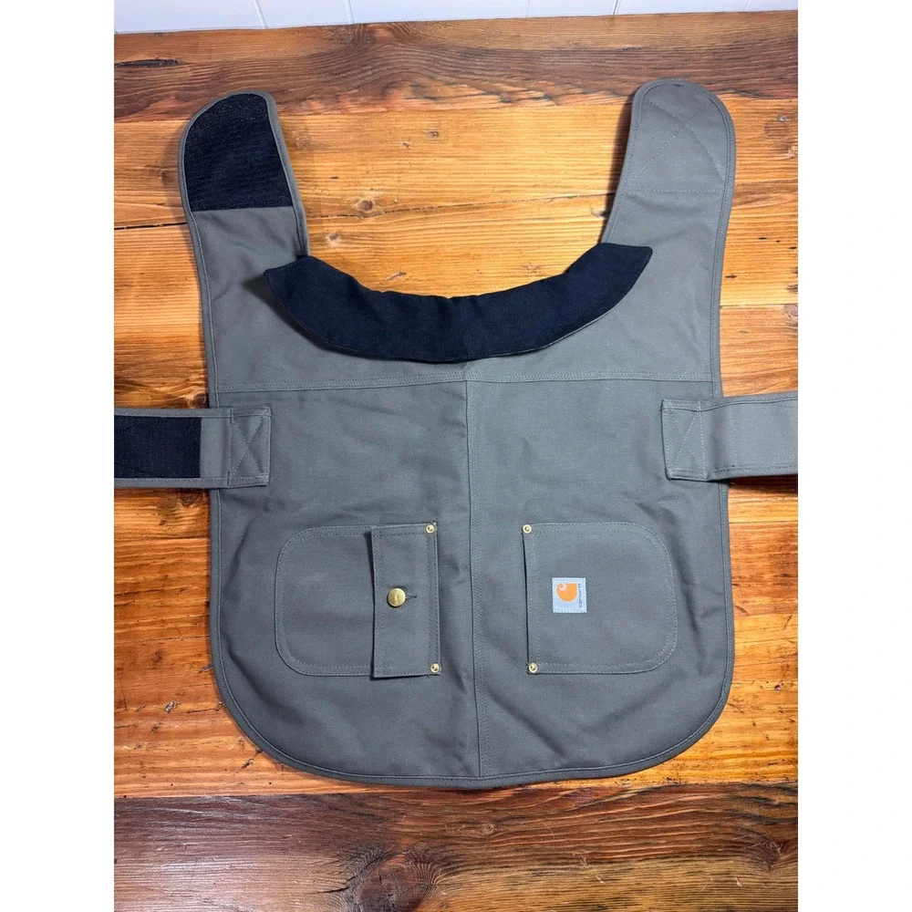 Carhartt Firm Duck Insulated Dog Chore Coat Vest Large Green Canvas PX0340